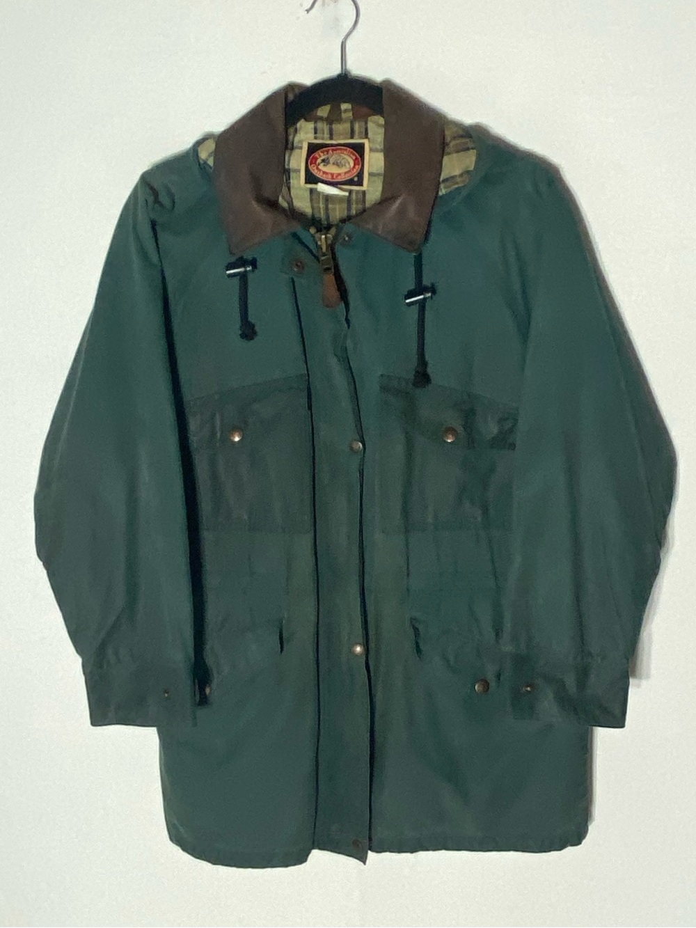 Vintage The Australian Outback Collection Green Oilskin Utility Chore Jacket S